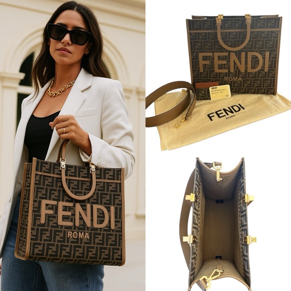 Fendi Handbags - NWOT Fendi Medium Jacquard Sunshine Tote